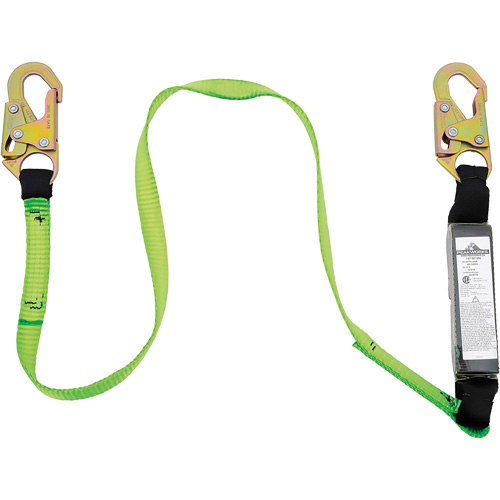 SA-5400-6 Shock Absorbing Lanyard, 6', Snap Hook Center, Snap Hook Leg Ends, Polyester Mukwa Safety Services