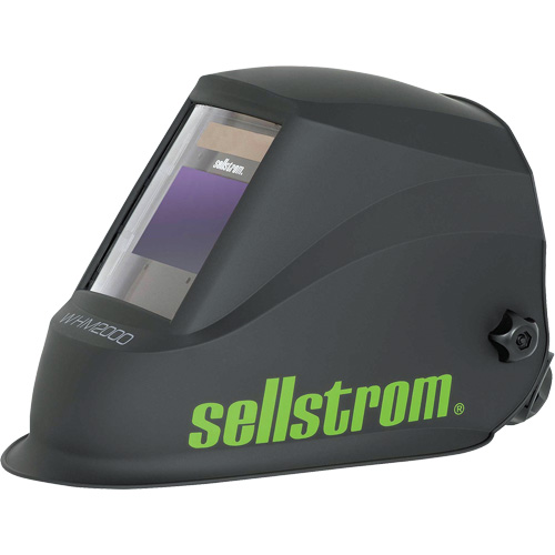 WHM2000 Advantage Plus Series ADF Welding Helmet, 3.94" L x 2.36" W View Area, Black/Green Mukwa Safety Services