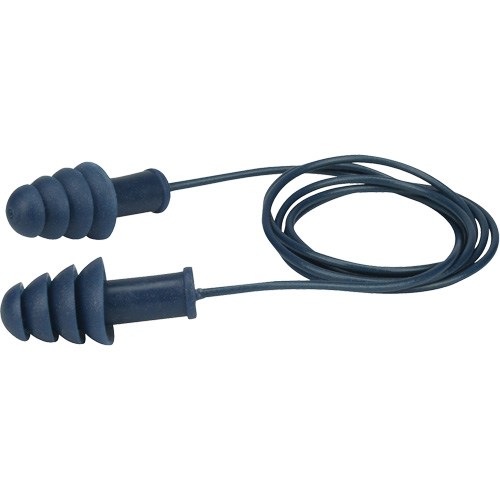 Metal-Detectable Reusable TPR Earplugs, Corded, Bulk - Box, 27 dB NRR, One-Size Mukwa Safety Services