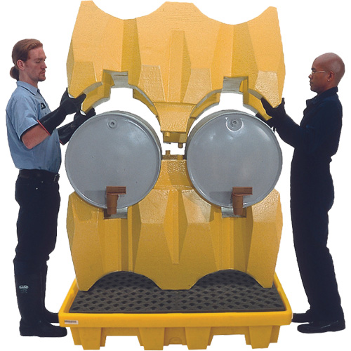 Syst&egrave;me de confinement Ultra-Drum sans drain pour 4 barils, 53" lo x 53" la x 77,8" ha, 3000 gal. US Capacit&eacute; Mukwa Safety Services