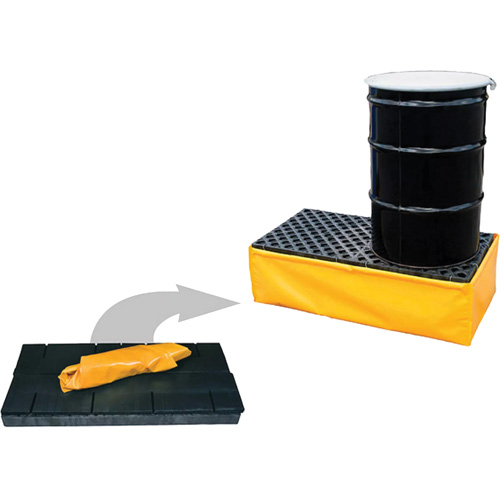 Ultra-Spill Pallet flexible, 2 barils, Capacit&eacute; de d&eacute;versement 66 gal. US, 48" x 24" x 14" Mukwa Safety Services