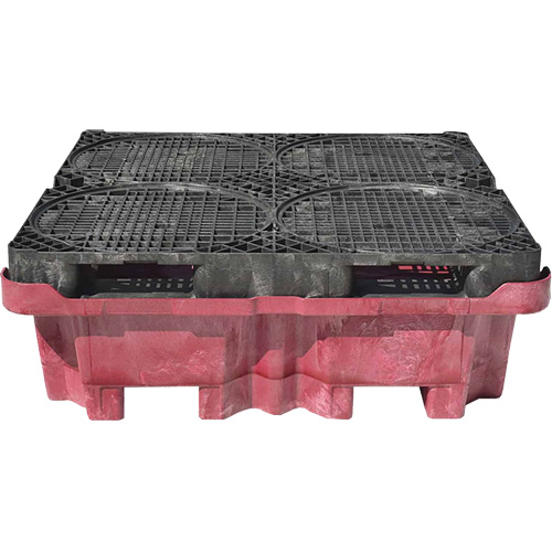 4-Drum Ultra-Spill King&reg; Drum Spill Pallet, 85 US gal. Spill Capacity, 51" x 51" x 17.5" Mukwa Safety Services