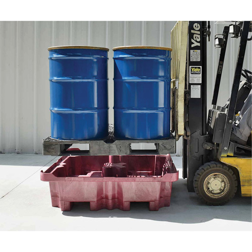 4-Drum Ultra-Spill King&reg; Drum Spill Pallet, 85 US gal. Spill Capacity, 51" x 51" x 17.5" Mukwa Safety Services