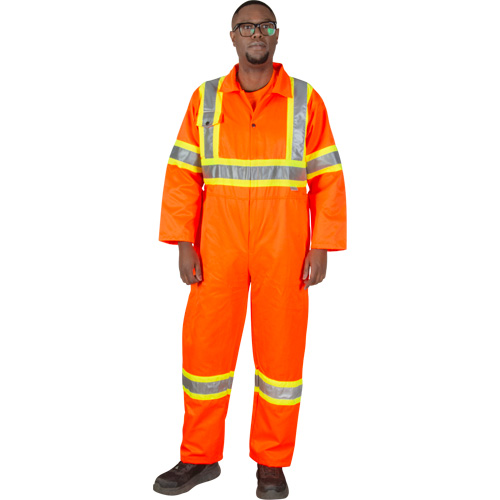 Combinaison de s&eacute;curit&eacute; non doubl&eacute;e, Petit, Orange haute visibilit&eacute; Mukwa Safety Services