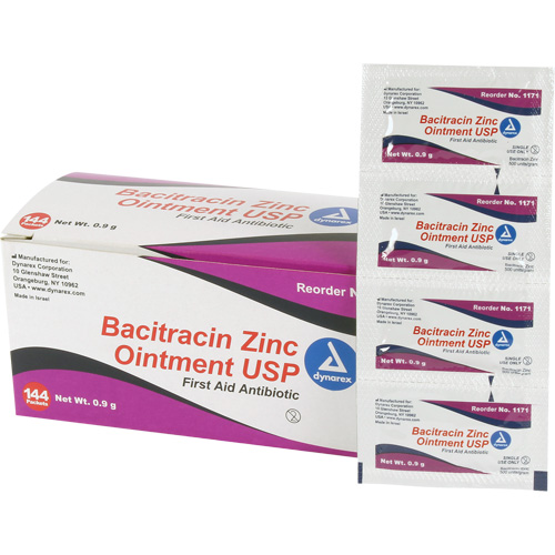 Tampons de premiers soins au bacitracin et zinc Efcom Limited, Onguent, Antibiotique Mukwa Safety Services