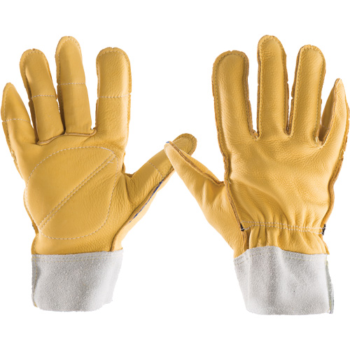 Gants tout cuir, 7/Petit, Paume en Cuir fleur, Poignet &eacute;lastique Mukwa Safety Services