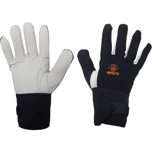Gant r&eacute;sistant aux chocs main gauche, 7/Petit, Paume en Cuir fleur, Poignet &eacute;lastique Mukwa Safety Services