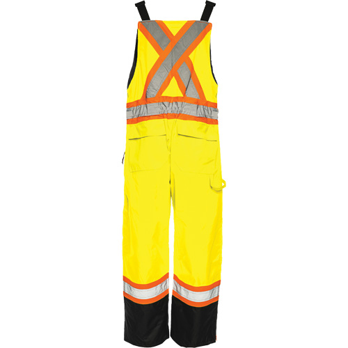 TO1 Winter Traffic Overalls, Polyester, Small, Black/High Visibility Lime-Yellow Mukwa Safety Services
