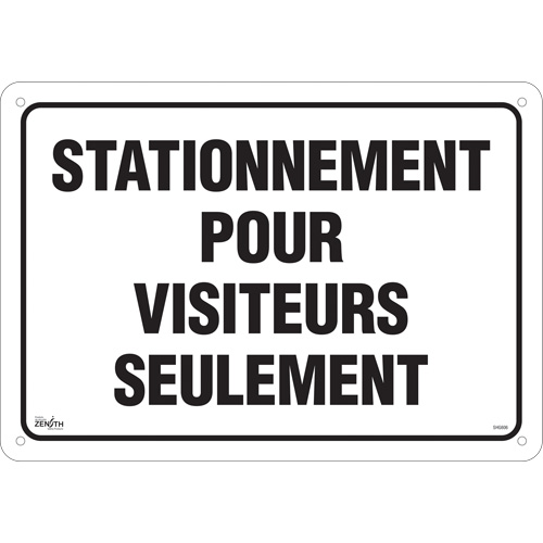 "Stationnement pour visiteurs" Sign, 14" x 20", Aluminum, French Mukwa Safety Services