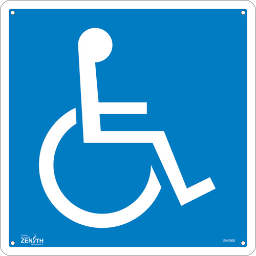 Handicap CSA Standard Safety Sign, 12" x 12", Aluminum, Pictogram Mukwa Safety Services