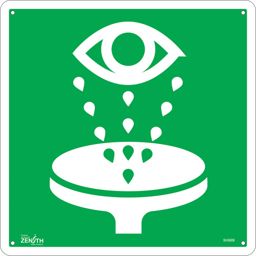 Eye Wash CSA Standard Safety Sign, 12" x 12", Aluminum, Pictogram Mukwa Safety Services