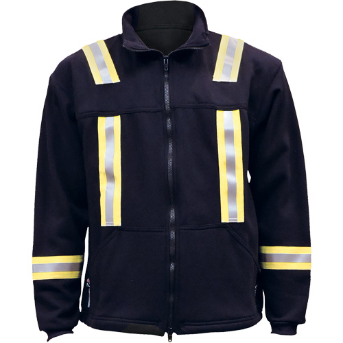 Veste FR ray&eacute;e en molleton &agrave; fermeture &agrave; glissi&egrave;re compl&egrave;te, Moyen, Bleu marin Mukwa Safety Services