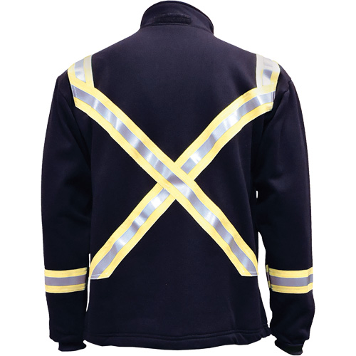 Veste FR ray&eacute;e en molleton &agrave; fermeture &agrave; glissi&egrave;re compl&egrave;te, Moyen, Bleu marin Mukwa Safety Services