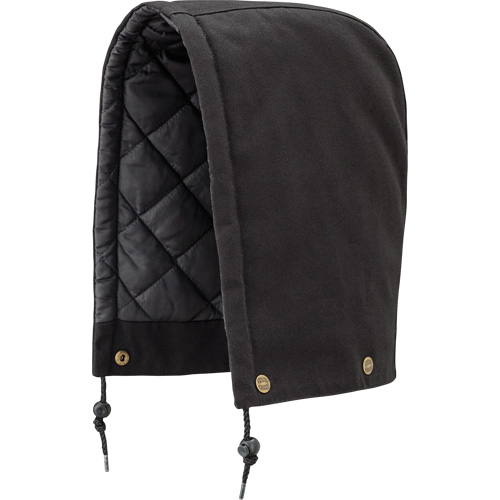 538BK Hood for Quilted Safety Parka, Bomber or Coverall, Black, Cotton Mukwa Safety Services