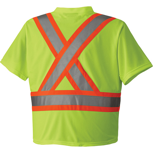 6989 Traffic Micro Mesh T-Shirt, X-Small, High Visibility Lime-Yellow Mukwa Safety Services