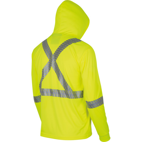 6965 Bird's-Eye Safety Hoodie, Small, High Visibility Lime-Yellow Mukwa Safety Services