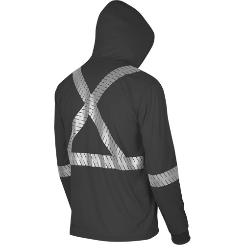 6966 Bird's-Eye Safety Hoodie, Small, Black Mukwa Safety Services