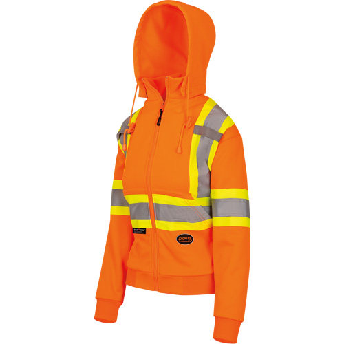6924W Women's Fleece Hoodie with Zipper, Polyester, X-Small, High Visibility Orange Mukwa Safety Services