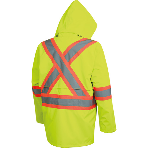 5628 The Rock  Waterproof Safety Jacket, Polyester/Polyurethane, High Visibility Lime-Yellow, Small Mukwa Safety Services