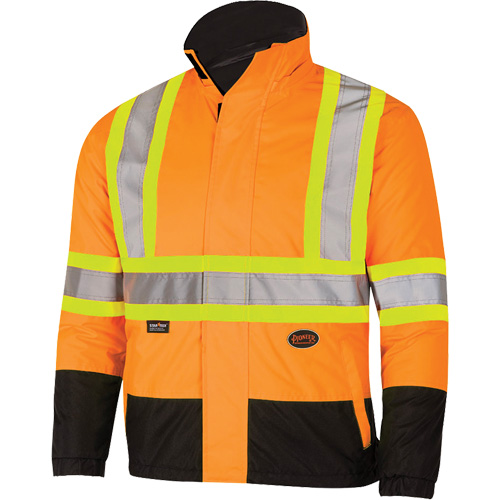 5770 Waterproof Reversible Safety Jacket, Polyester/Polyurethane, High Visibility Orange, Small Mukwa Safety Services