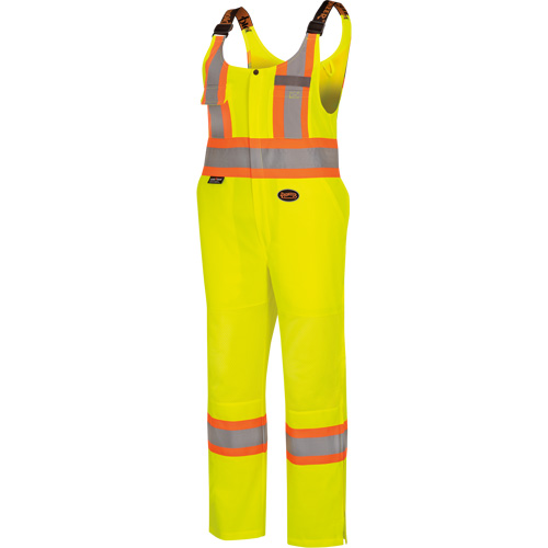 6000W Women's High-Visibility Traffic Safety Overalls, Polyester, X-Small, High Visibility Lime-Yellow Mukwa Safety Services