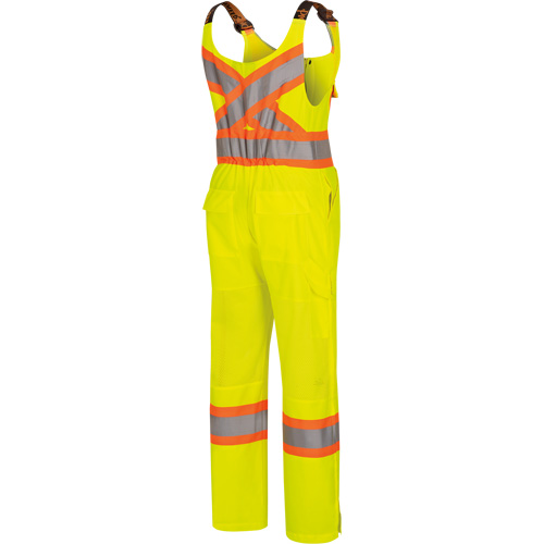 6000W Women's High-Visibility Traffic Safety Overalls, Polyester, X-Small, High Visibility Lime-Yellow Mukwa Safety Services