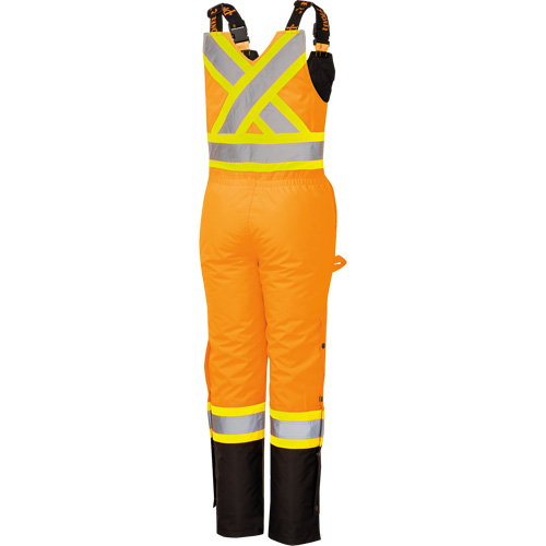 5040BBW Women's High-Visibility Waterproof Safety Overalls, Polyester, X-Small, Black/High Visibility Orange Mukwa Safety Services