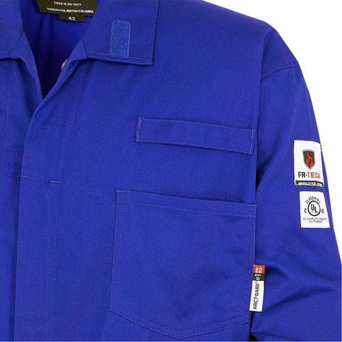 7779T Combinaisons ignifuges r&eacute;sistants aux arcs &eacute;lectriques 88/12 FR-Tech, Taille 40 (grand taille), Bleu royal, 10 cal/cm² Mukwa Safety Services
