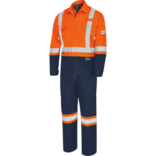 7702BBT FR-Tech&reg; 2-Tone Safety Coverall, Size 40 (Tall), Navy Blue/Orange, 10 cal/cm² Mukwa Safety Services