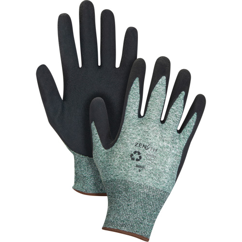 Eco-Friendly Crinkle Grip Coated Gloves, 8, Foam Latex Coating, 15 Gauge, Nylon/RPET Shell Mukwa Safety Services
