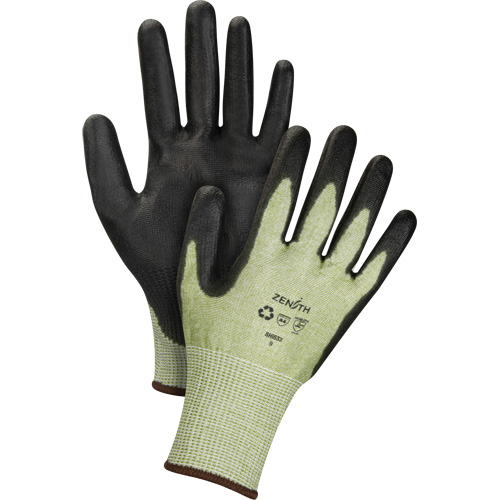 Gants &eacute;lastiques &eacute;cologiques sans coutures r&eacute;sistants &agrave; la coupe, Taille 8, Calibre 13, Rev&ecirc;tement Polyur&eacute;thane, Enveloppe en PEHP/rPET, ASTM ANSI niveau A4 Mukwa Safety Services
