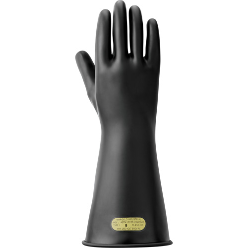 Electrical Insulating Gloves, ASTM Class 00, Size 8.5, 14" L Mukwa Safety Services