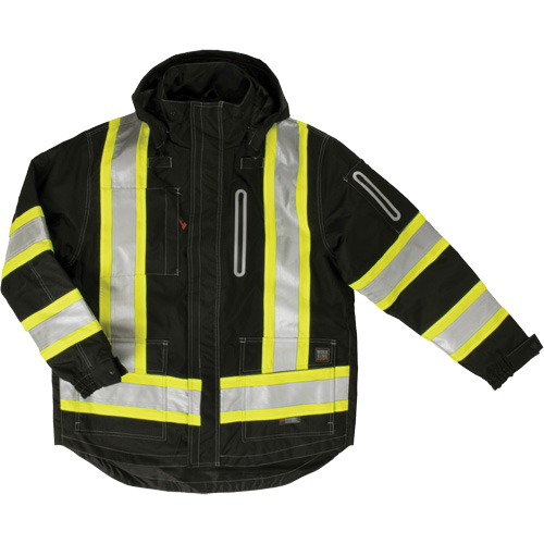 Manteau de s&eacute;curit&eacute; 4-en-1 en tissu ind&eacute;chirable, Polyester, Noir, Grand Mukwa Safety Services