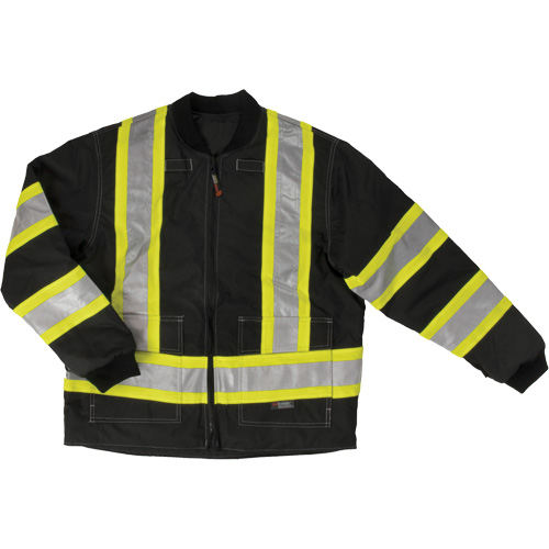 Manteau de s&eacute;curit&eacute; 4-en-1 en tissu ind&eacute;chirable, Polyester, Noir, Grand Mukwa Safety Services