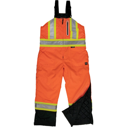 Ripstop Insulated Safety Bib Overall, Polyester, X-Small, High Visibility Orange Mukwa Safety Services