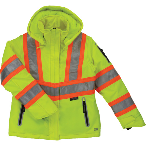 Manteau de s&eacute;curit&eacute; isolant et extensible pour femmes, Polyester, Jaune lime haute visibilit&eacute;, T-petit Mukwa Safety Services