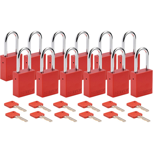 Cadenas de s&eacute;curit&eacute;, Cadenas de s&eacute;curit&eacute;, Cl&eacute;s identiques, Aluminium, Largeur de 1-1/2" Mukwa Safety Services