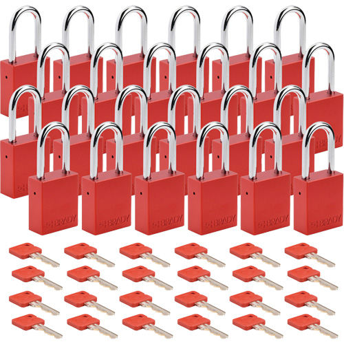 Cadenas de s&eacute;curit&eacute;, Cadenas de s&eacute;curit&eacute;, Cl&eacute;s diff&eacute;rentes, Aluminium, Largeur de 1-1/2" Mukwa Safety Services