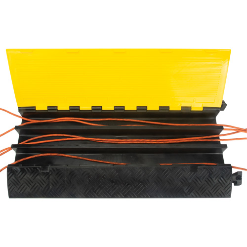 Polyurethane Cable Protector, 3 Channels, 35.43" L x 19.69" W x 3" H Mukwa Safety Services