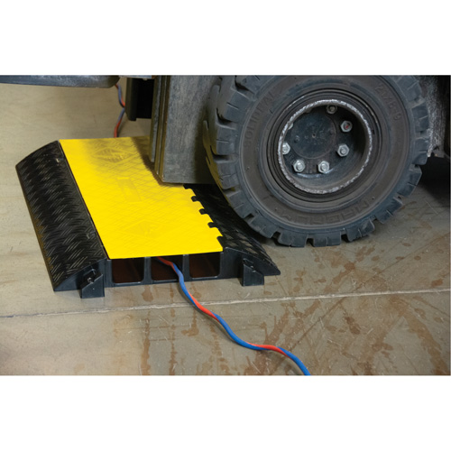 Polyurethane Cable Protector, 3 Channels, 35.43" L x 19.69" W x 3" H Mukwa Safety Services