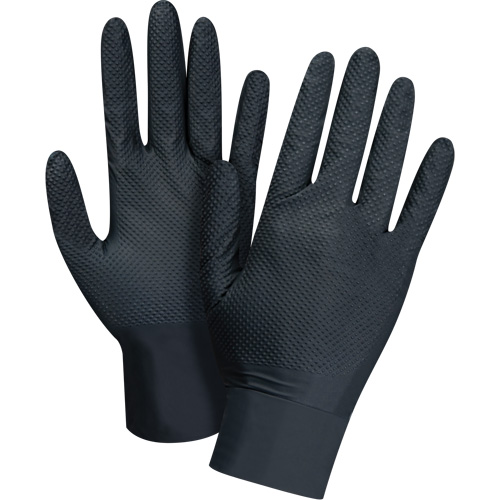 Heavyweight Tactile Grip Examination Gloves, Large, Nitrile, 8-mil, Powder-Free, Black, Class 2 Mukwa Safety Services