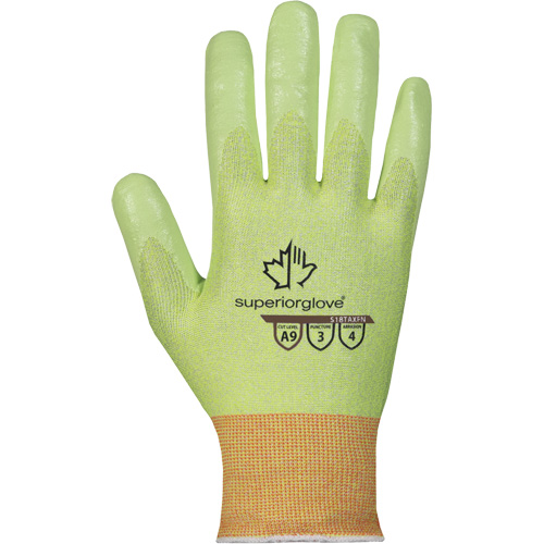Gants r&eacute;sistant aux coupures haute visibilit&eacute; S18TAXFN, Taille 6, Calibre 18, Rev&ecirc;tement Mousse de nitrile, Enveloppe en TenActiv, ASTM ANSI niveau A9 Mukwa Safety Services