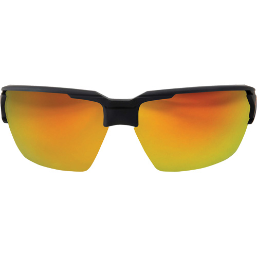 Pumori Safety Glasses, Red/Mirror Lens, Anti-Scratch, ANSI Z87+/MCEPS GL-PD 10-12/Meets/Exceeds CSA Z94.3 Mukwa Safety Services
