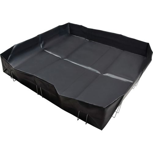 Berme &agrave; support en fil m&eacute;tallique, Capacit&eacute; 748 gal. US, 10' la x 10' lo x 12" h, Support en L Mukwa Safety Services