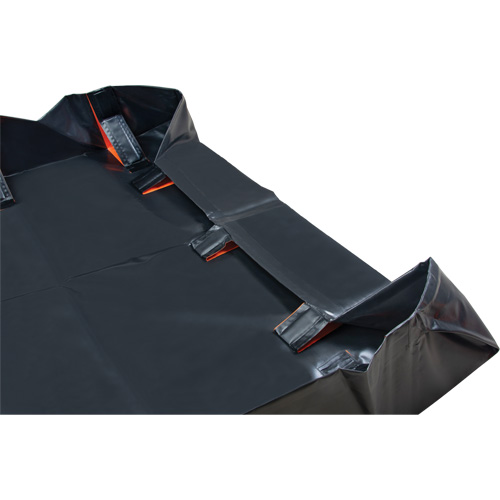 IBX Wall Pop-Up Berm, 2244 US gal. Capacity, 12' W x 25' L x 12" H, Snap-Up Bracket Mukwa Safety Services