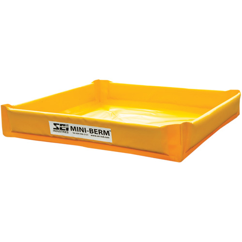 Yellow PVC Mini-Berm, 60 US gal. Capacity, 4' W x 4' L x 6" H Mukwa Safety Services