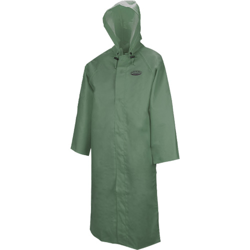 851 Hurricane Long Coat with Detachable Hood, Small, Green Mukwa Safety Services