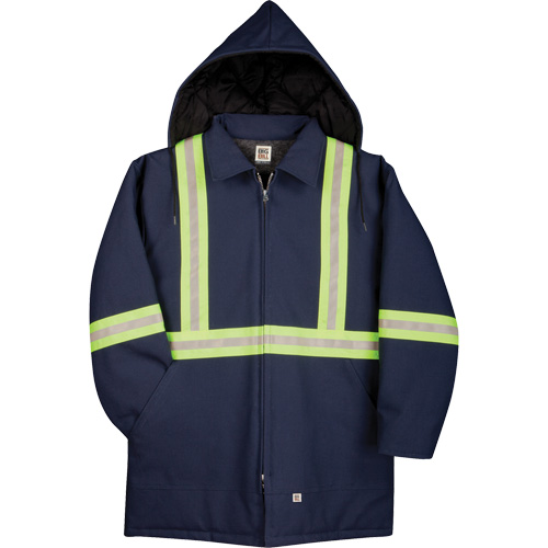 Parka en canard de premi&egrave;re qualit&eacute; avec mat&eacute;riau r&eacute;fl&eacute;chissant, Bleu marine, T-Grand Mukwa Safety Services