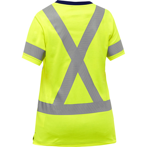 Bisley&reg; Women's X-Back Short Sleeve Shirt, Poly-Cotton, Small, High Visibility Lime-Yellow Mukwa Safety Services