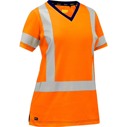 Bisley&reg; Women's X-Back Short Sleeve Shirt, Poly-Cotton, Small, High Visibility Orange Mukwa Safety Services
